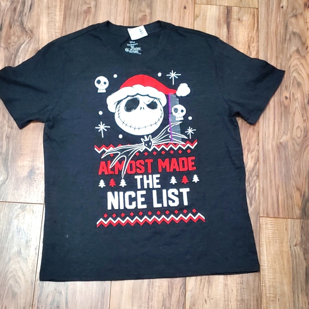 The Nightmare Before Christmas Jack Skellington "Be Naughty " Christmas Shirt